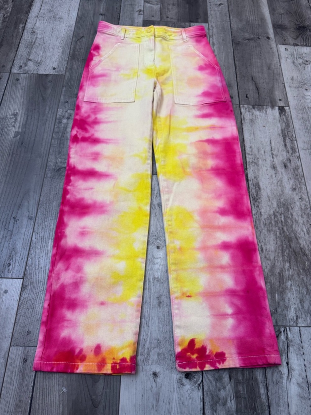 Aritzia Wilfred Free Modern Utility Pants Tie Dye Colorful Contemporary 4